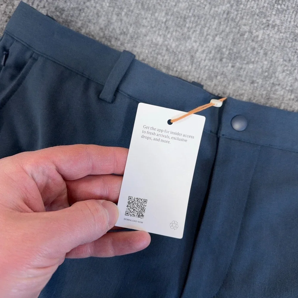 Quince Pants Men 36x30 Ultra-Stretch 24/7 Smart Chino Ocean Blue Work Dress NEW